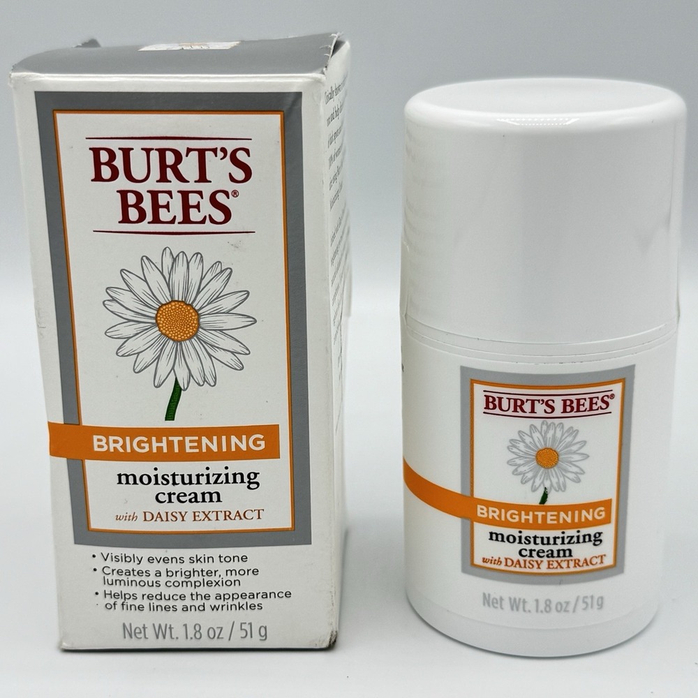 Burt's Bees Brightening Moisturizing Cream Daisy Extract 1.8oz NOS Read - Picture 14 of 14